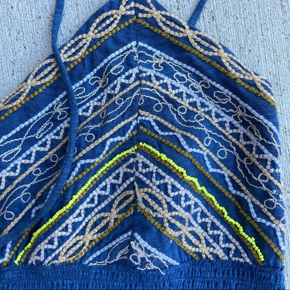 Free People blue empire waist tank size L - Picture 3 of 8